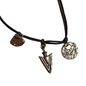 Silver Charm Necklace with arrowhead